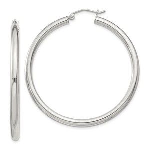 Sterling Silver 3mm Round Hoop Earrings